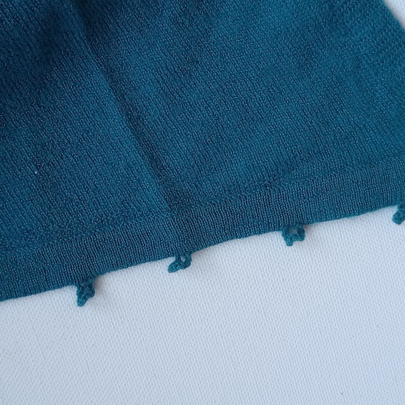 Anthropologie Moth Convertible Cardigan Pullover Teal Blue Wool Sweater Small - Picture 9 of 11